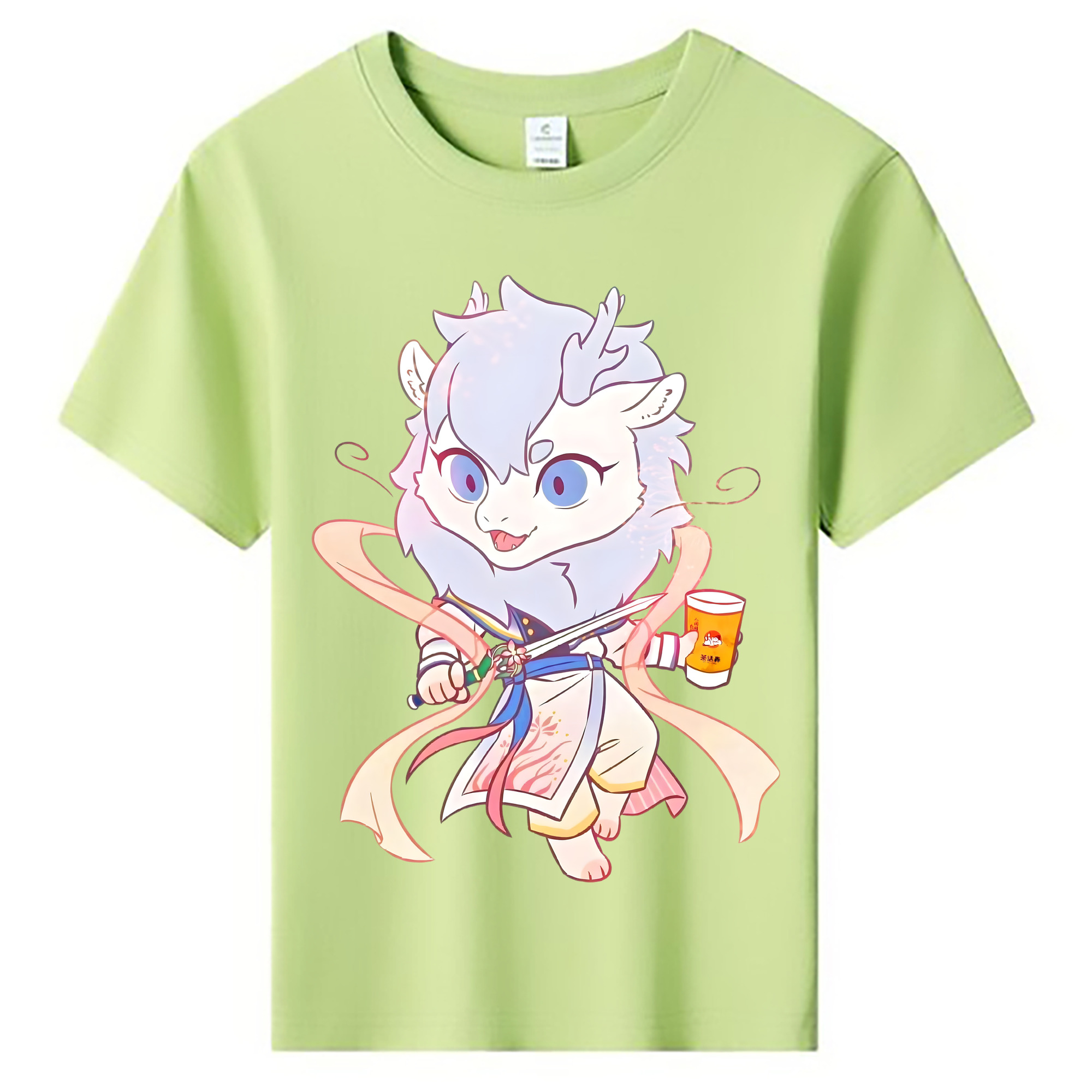 （画像用） Ne Zha 2 ナタ 魔童の大暴れ 綿100％キッズTシャツ（フロントプリント）